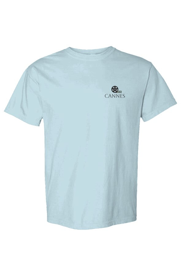 Cannes Film Reel Left Embroidered T-Shirt in Chambray