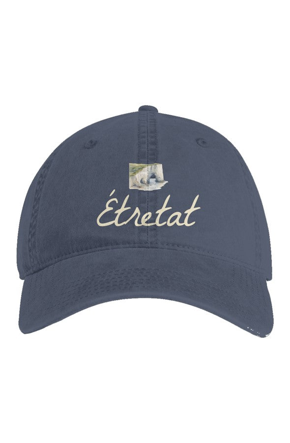 Étretat Cliffs Embroidered Hat in Faded Midnight