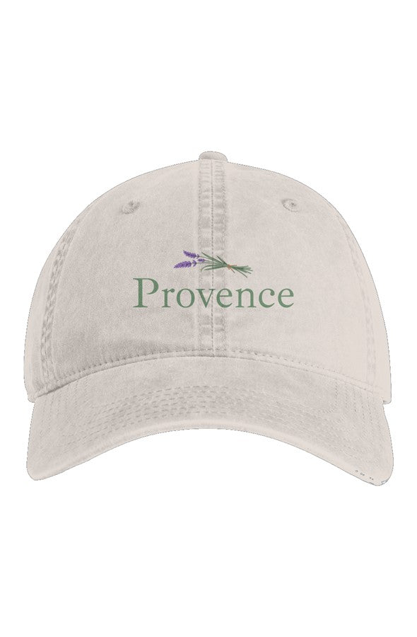 Provence Lavender Embroidered Hat in Faded Bone