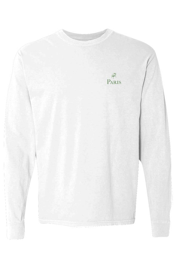 Paris Green Chair Left Embroidered Long-Sleeve in White