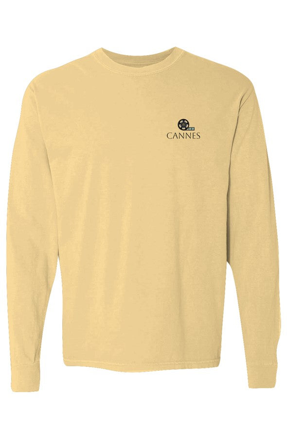 Cannes Film Reel Left Embroidered Long-Sleeve in Butter