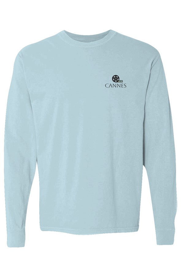 Cannes Film Reel Left Embroidered Long-Sleeve in Chambray