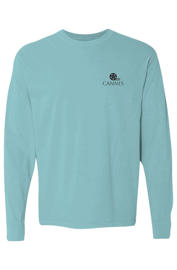 Cannes Film Reel Left Embroidered Long-Sleeve in Chalky Mint