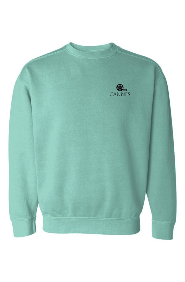 Cannes Film Reel Left Embroidered Sweatshirt in Chalky Mint