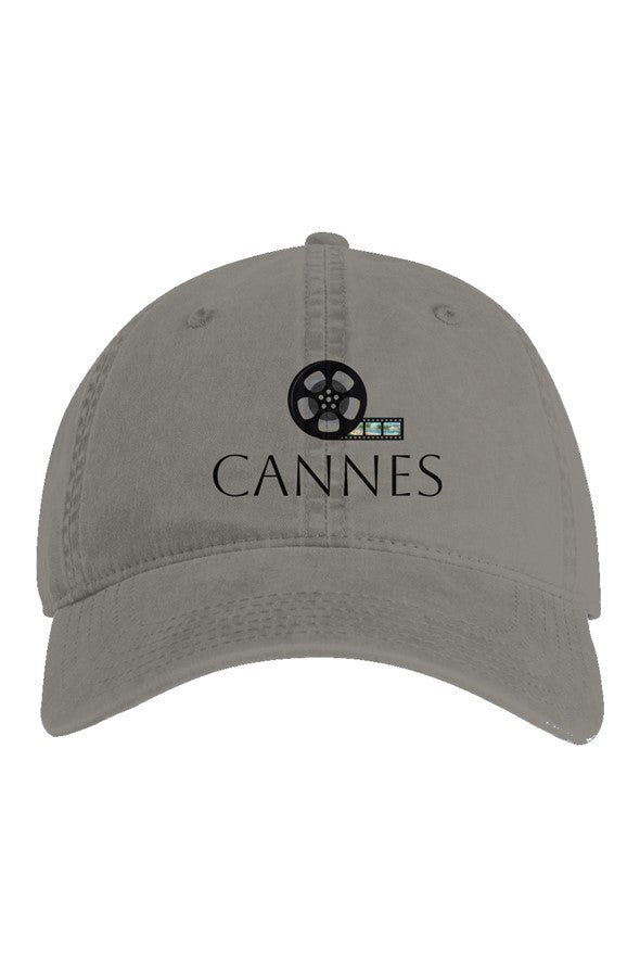 Cannes Film Reel Embroidered Hat in Faded Grey
