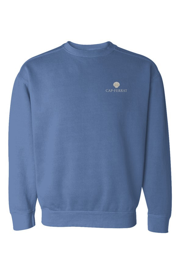 Cap-Ferrat Cream Left Embroidered Sweatshirt in Flo Blue