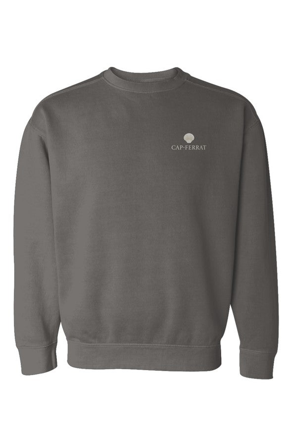 Cap-Ferrat Cream Left Embroidered Sweatshirt in Pepper