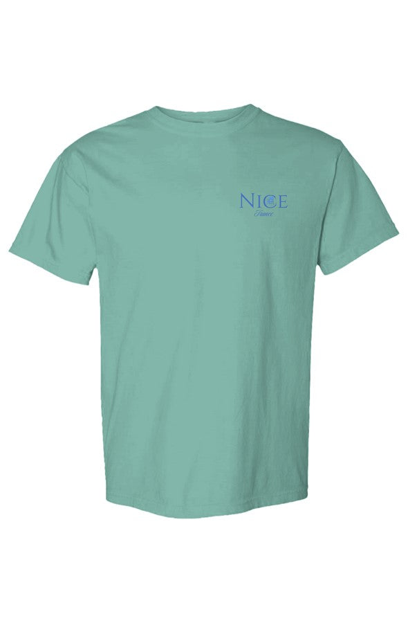 Nice Blue Chair Left Embroidered T-Shirt in Island Reef