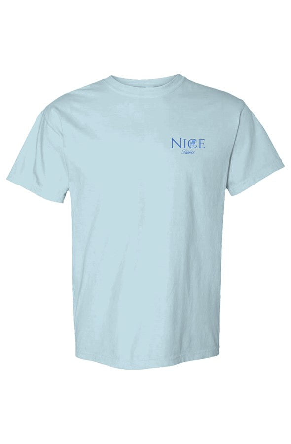 Nice Blue Chair Left Embroidered T-Shirt in Chambray