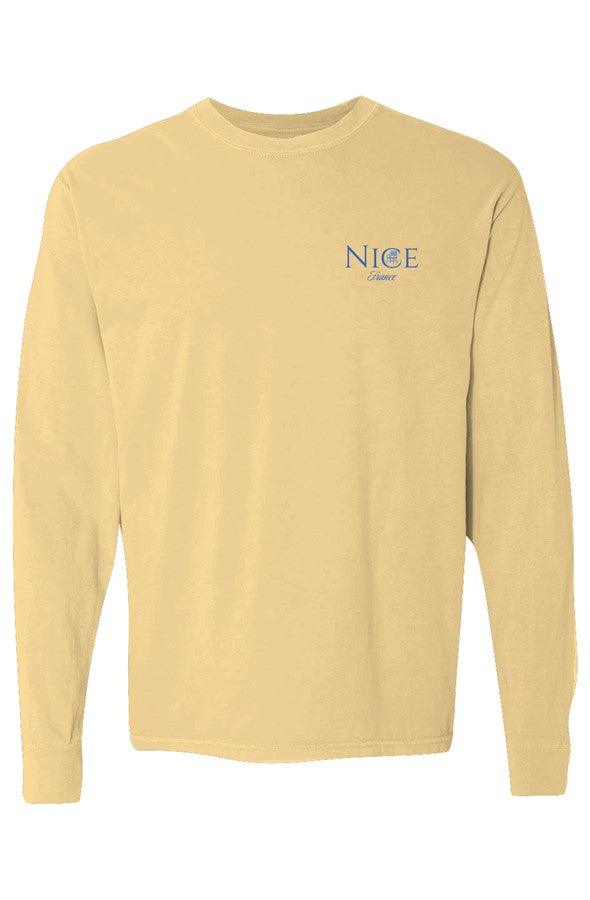 Nice Blue Chair Left Embroidered Long-Sleeve in Butter