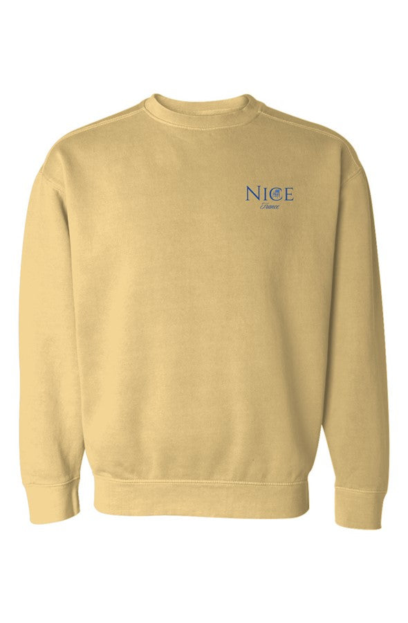 Nice Blue Chair Left Embroidered Sweatshirt in Butter