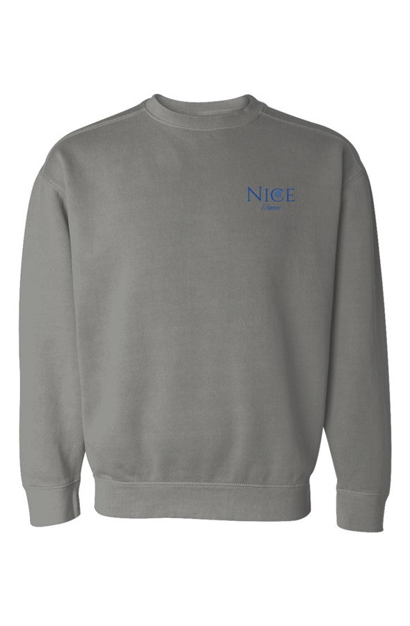 Nice Blue Chair Left Embroidered Sweatshirt in Grey