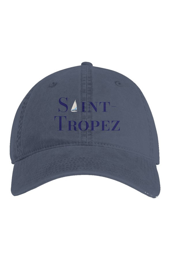Saint-Tropez Navy Embroidered Hat in Faded Midnight