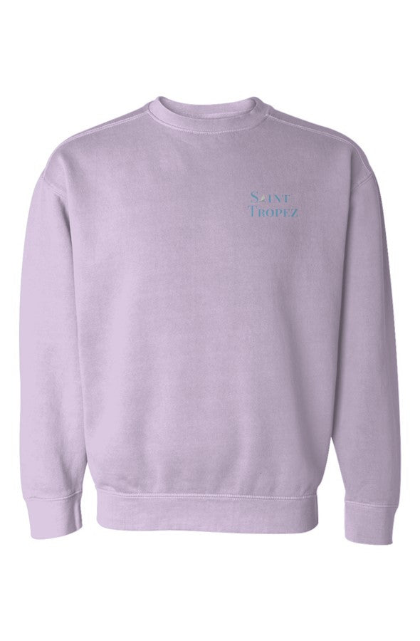 Saint-Tropez Blue Left Embroidered Sweatshirt in Orchid
