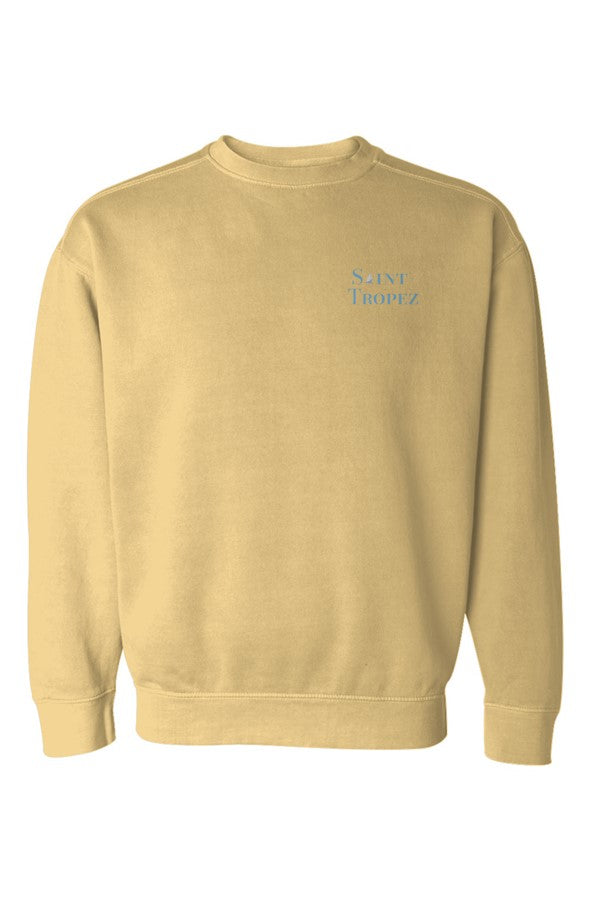 Saint-Tropez Blue Left Embroidered Sweatshirt in Butter