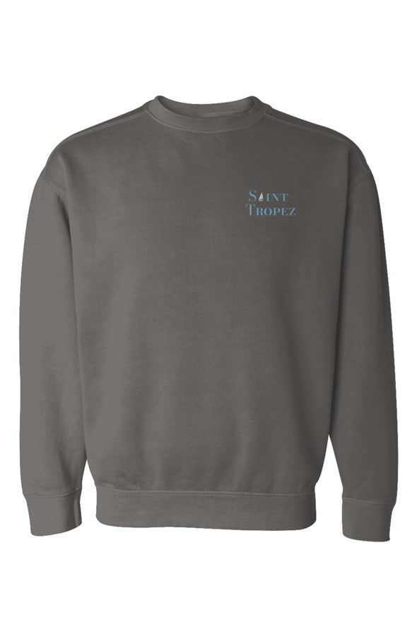 Saint-Tropez Blue Left Embroidered Sweatshirt in Pepper