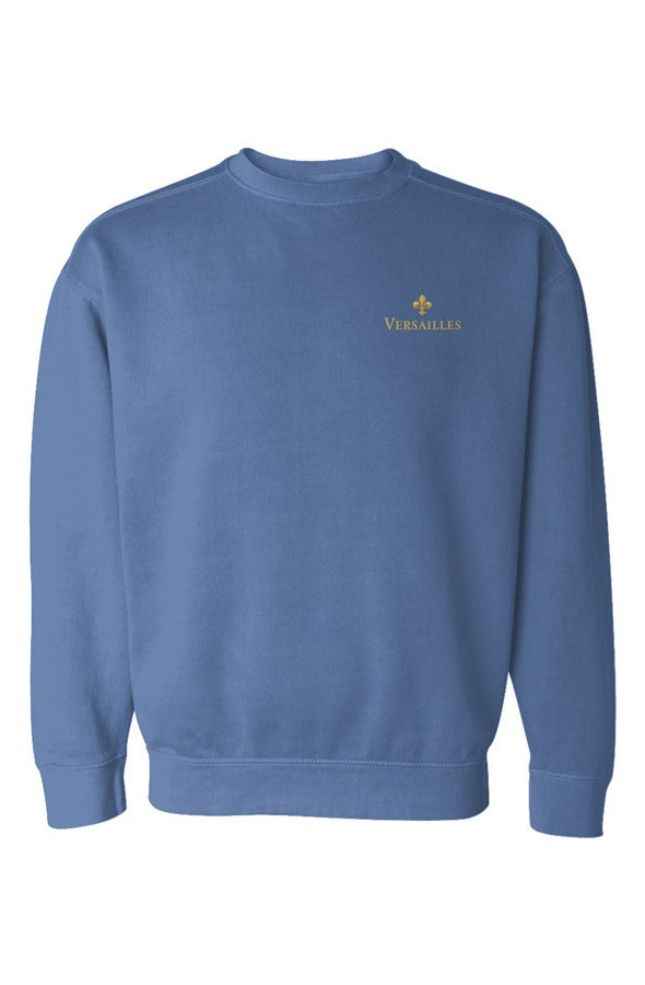 Versailles Gold Left Embroidered Sweatshirt in Flo Blue