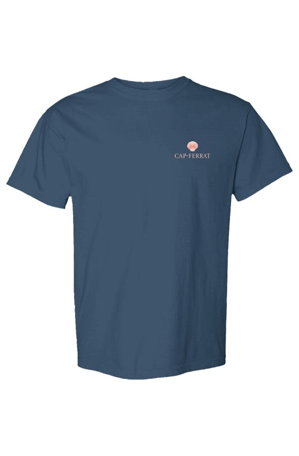 Cap-Ferrat Pink Left Embroidered T-Shirt in Midnight