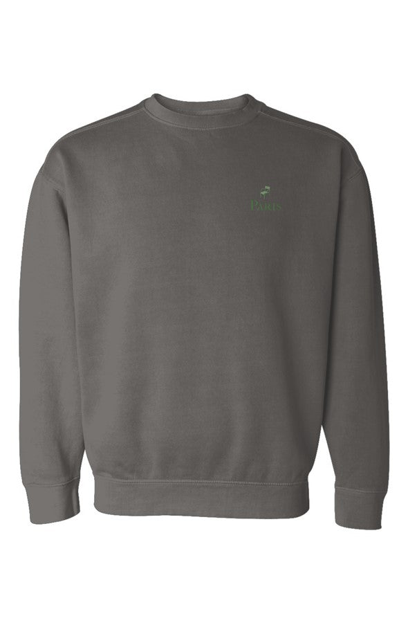 Paris Green Chair Left Embroidered Sweatshirt in Pepper