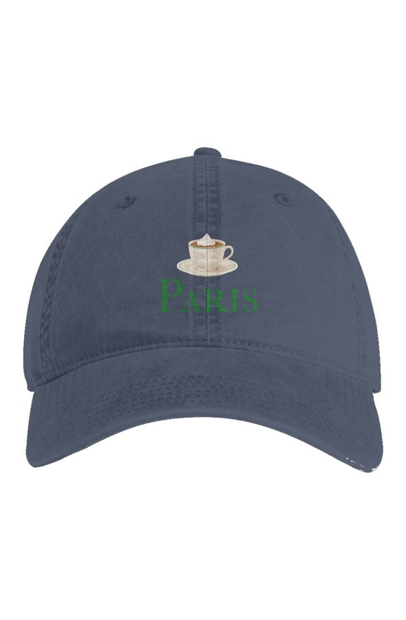 Paris Hot Chocolate Embroidered Hat in Faded Midnight