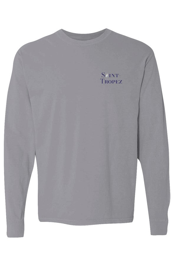 Saint-Tropez Navy Left Embroidered Long-Sleeve in Granite