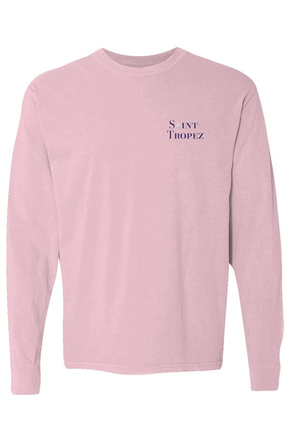 Saint-Tropez Navy Left Embroidered Long-Sleeve in Blossom