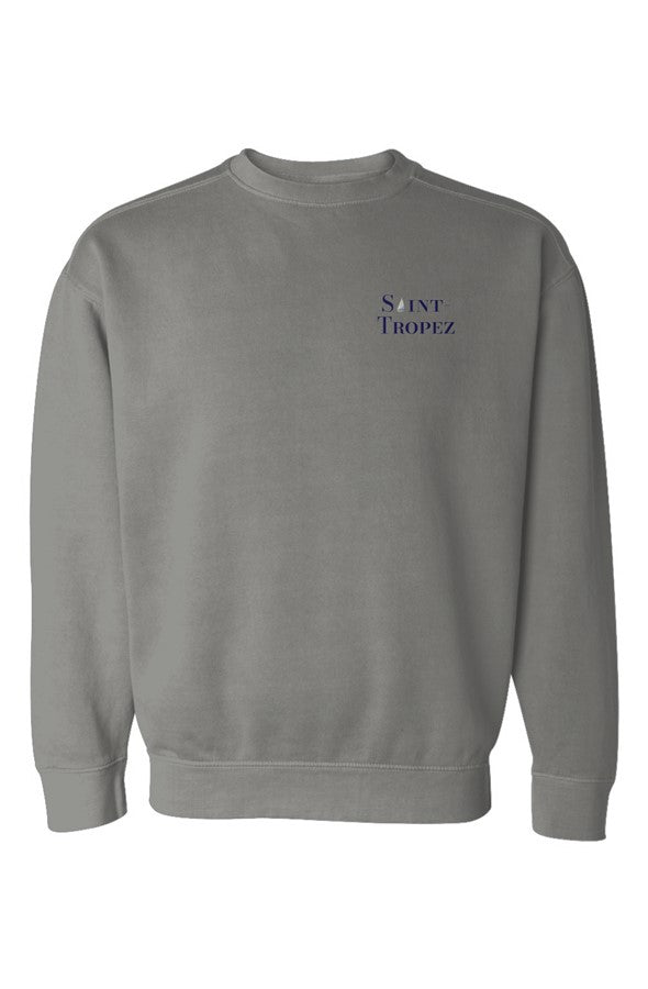 Saint-Tropez Navy Left Embroidered Sweatshirt in Grey