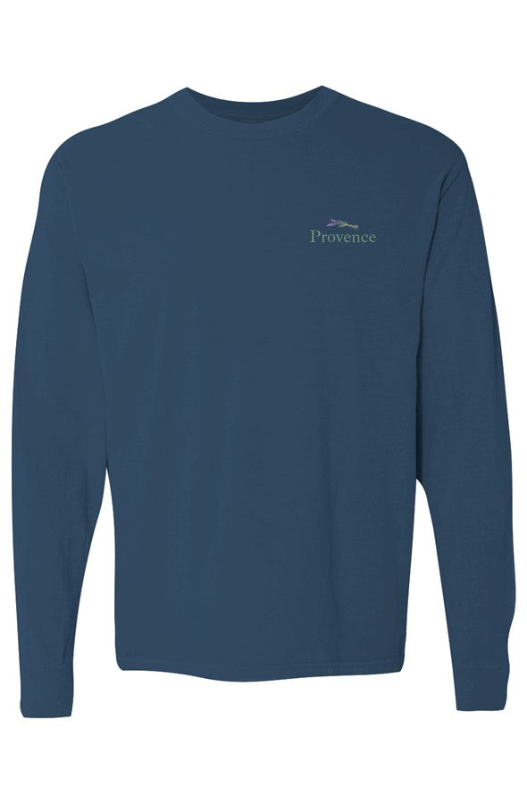 Provence Lavender Left Embroidered Long-Sleeve in Midnight