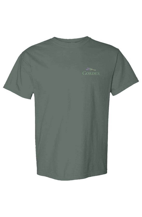 Gordes Lavender Left Embroidered T-Shirt in Blue Spruce