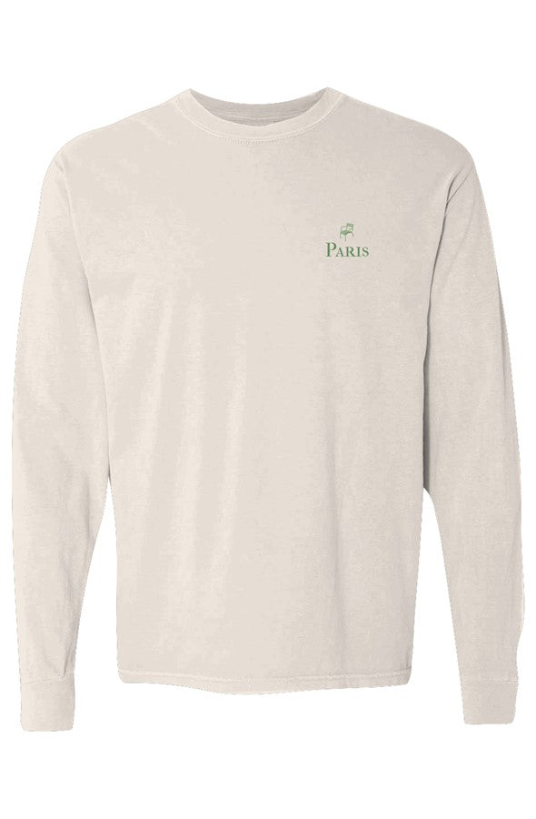 Paris Green Chair Left Embroidered Long-Sleeve in Ivory